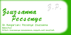 zsuzsanna pecsenye business card